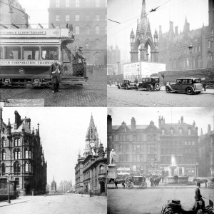 Tram 1900 | Albert Square 1939 | Mount Street looking to Albert Square 1890 | Albert Square fountain 1895